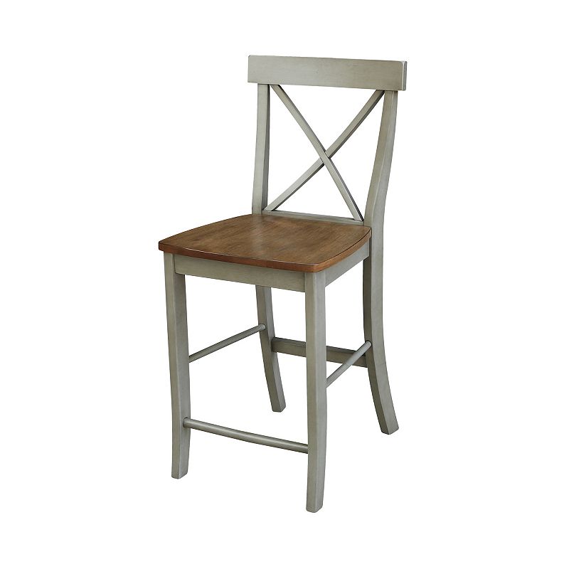 International Concepts X-Back Counter Stool, Brown