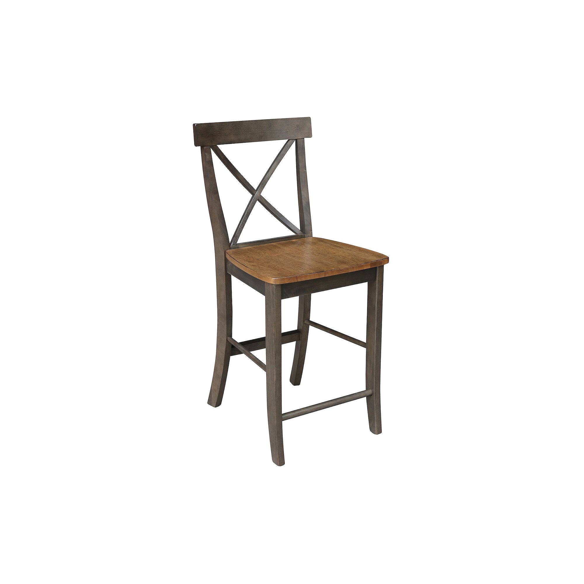 International Concepts X-Back Counter Stool, Hickory Washed Grey