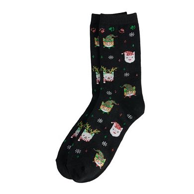 Women's Meowy Christmas Fuzzy Socks