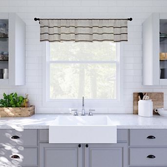 Clean Window Twill Stripe Anti-Dust Sheer Curtain Valance