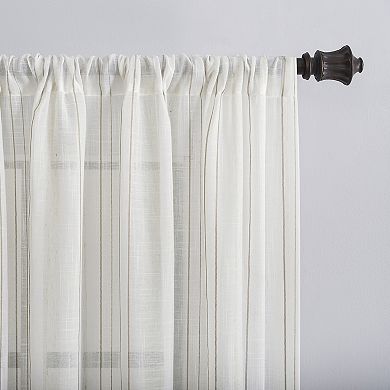 Clean Window Vintage Stripe Anti-Dust Sheer 1-panel Window Curtain