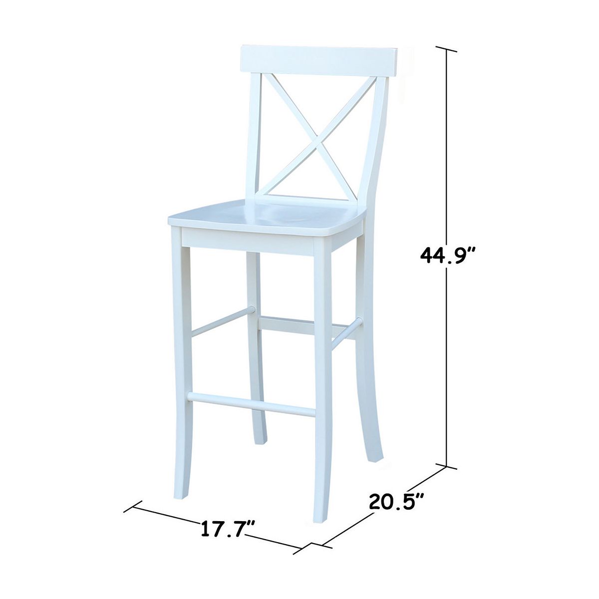 International Concepts X-Back bar stool dimensions 44.9 in high