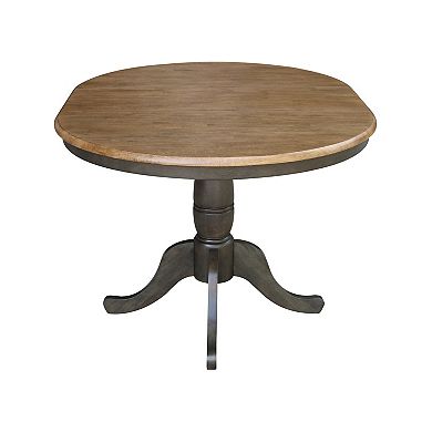 International Concepts Round Drop-Leaf Pedestal Table