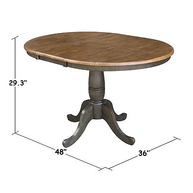 International Concepts Round Drop-Leaf Pedestal Table