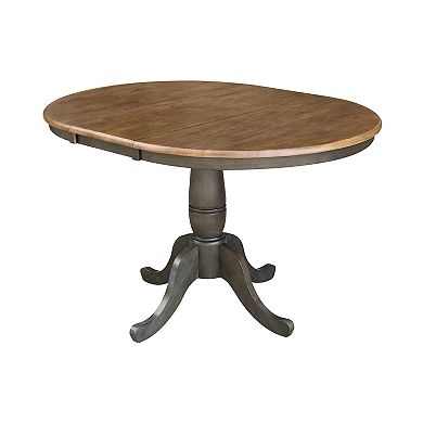 International Concepts Round Drop-Leaf Pedestal Table