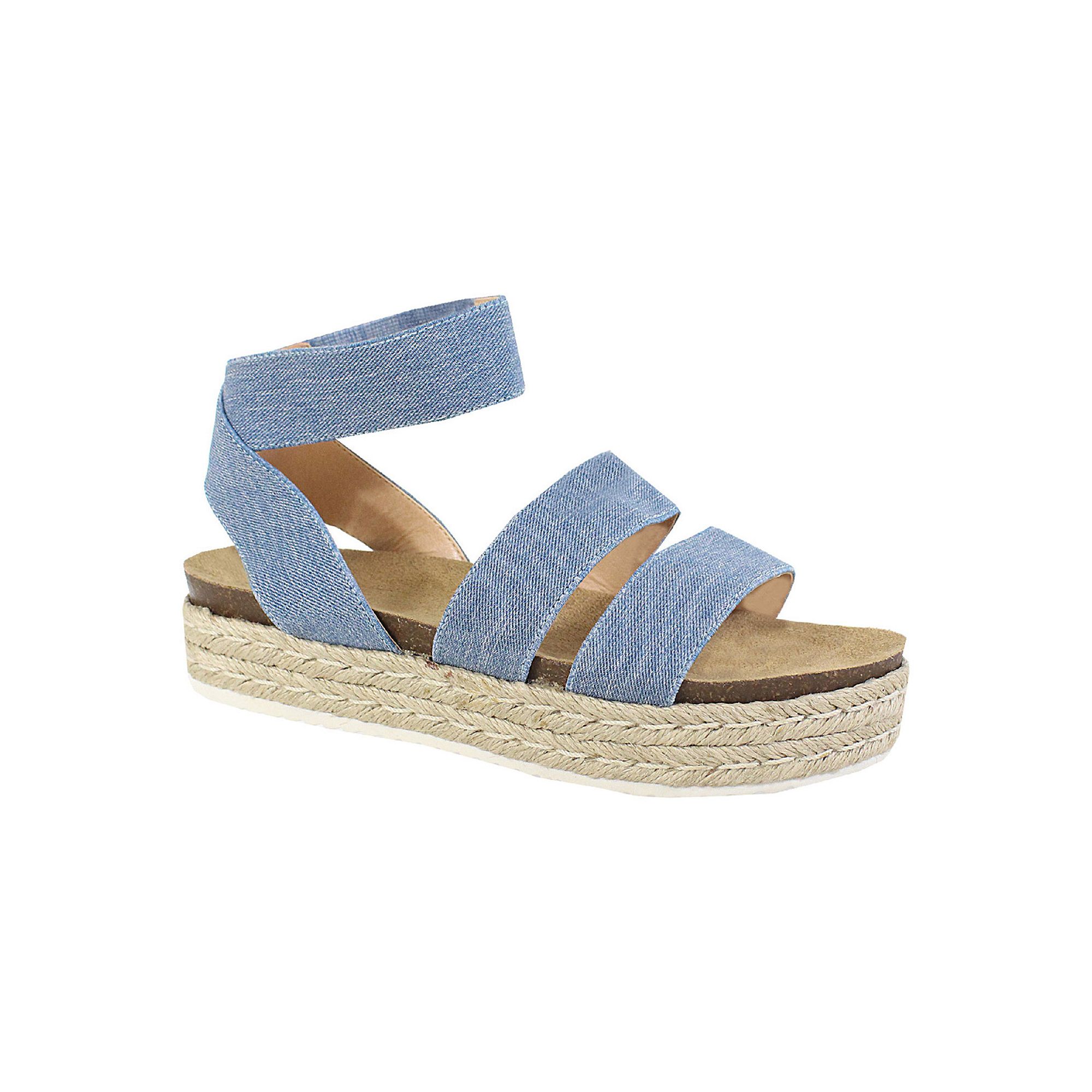 Yoki Chiara 10 Womens Espadrille Platform Sandals, Size: 6, Blue