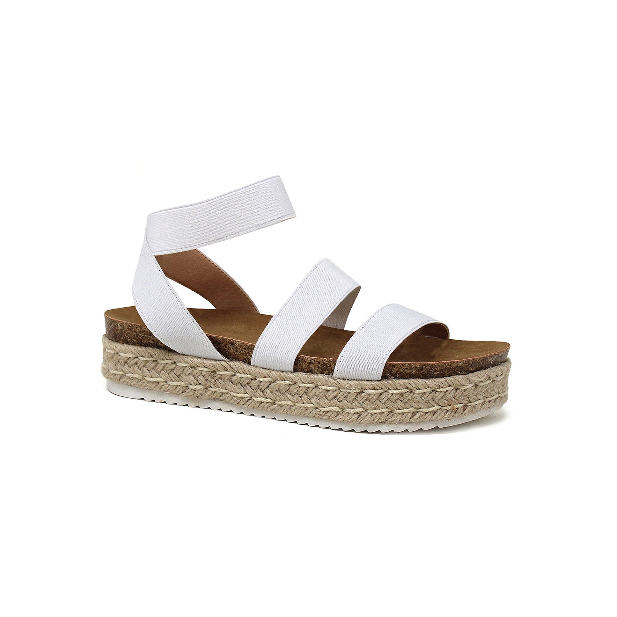 Yoki Chiara 10 Womens Espadrille Platform Sandals, Size: 6, White