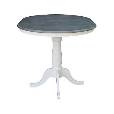 International Concepts Round Drop-Leaf Pedestal Table
