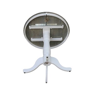 International Concepts Round Drop-Leaf Pedestal Table