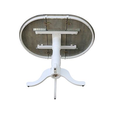 International Concepts Round Drop-Leaf Pedestal Table