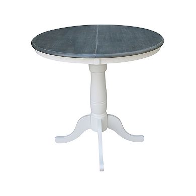 International Concepts Round Drop-Leaf Pedestal Table