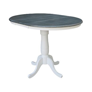 International Concepts Round Drop-Leaf Pedestal Table