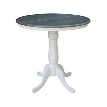 International Concepts Round Drop-Leaf Pedestal Dining Table