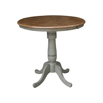 International Concepts Round Drop-Leaf Pedestal Dining Table
