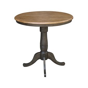 International Concepts Round Drop-Leaf Pedestal Dining Table