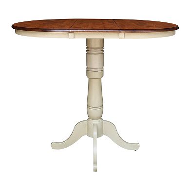 International Concepts Round Drop-Leaf Pedestal Table