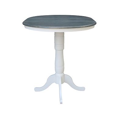 International Concepts Round Drop-Leaf Pedestal Table