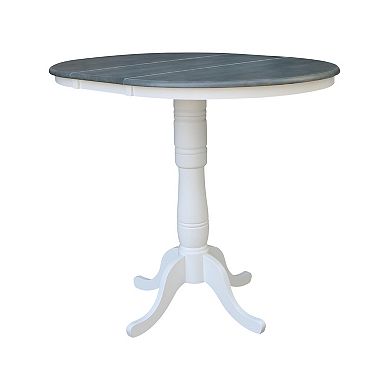International Concepts Round Drop-Leaf Pedestal Table