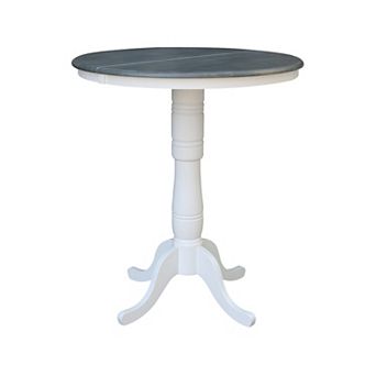 International Concepts Round Drop-Leaf Pedestal Bar Table