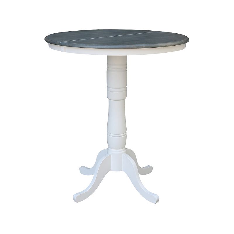 International Concepts Round Drop-Leaf Pedestal Table, Multicolor