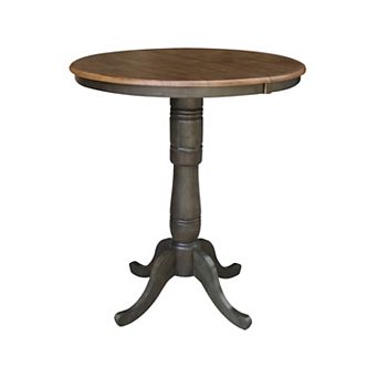 International Concepts Round Drop-Leaf Pedestal Bar Table