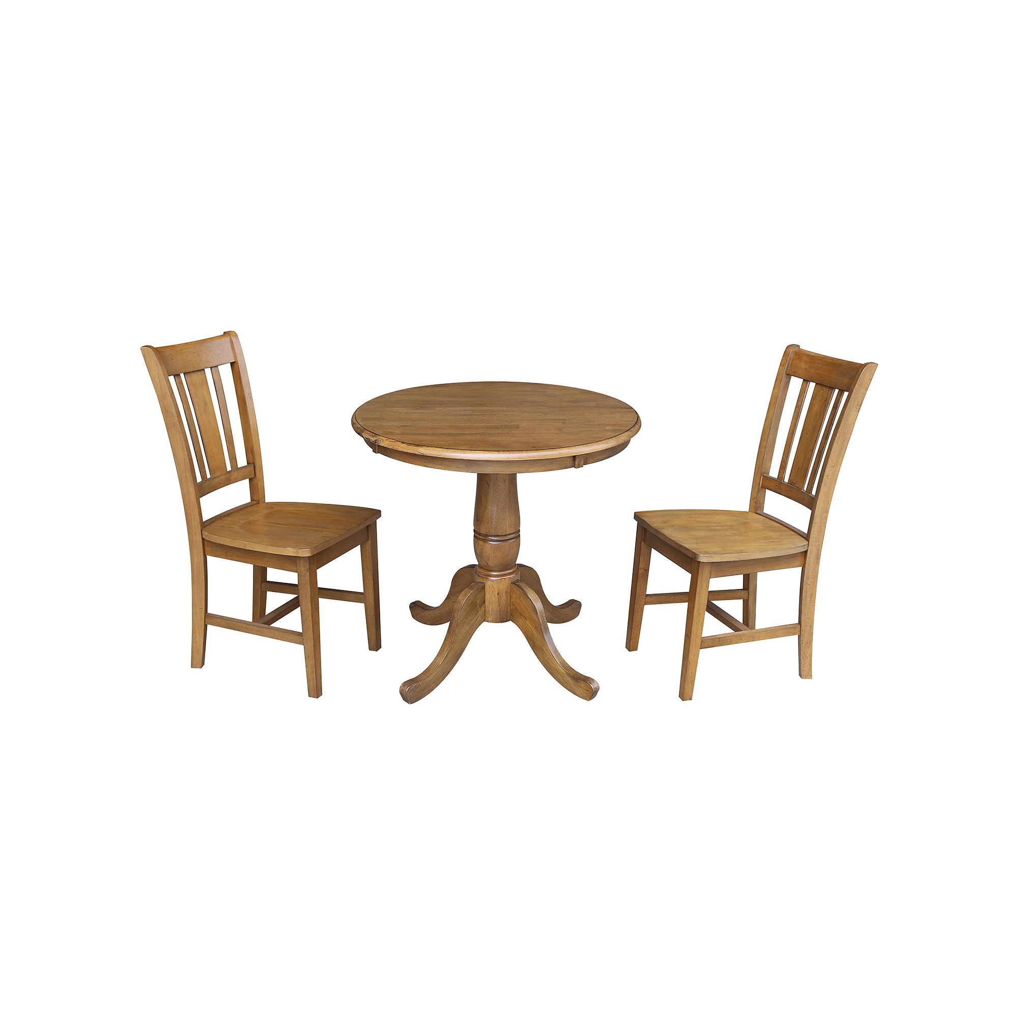 International Concepts Round Pedestal Table & San Remo Chair 3-piece Set, B