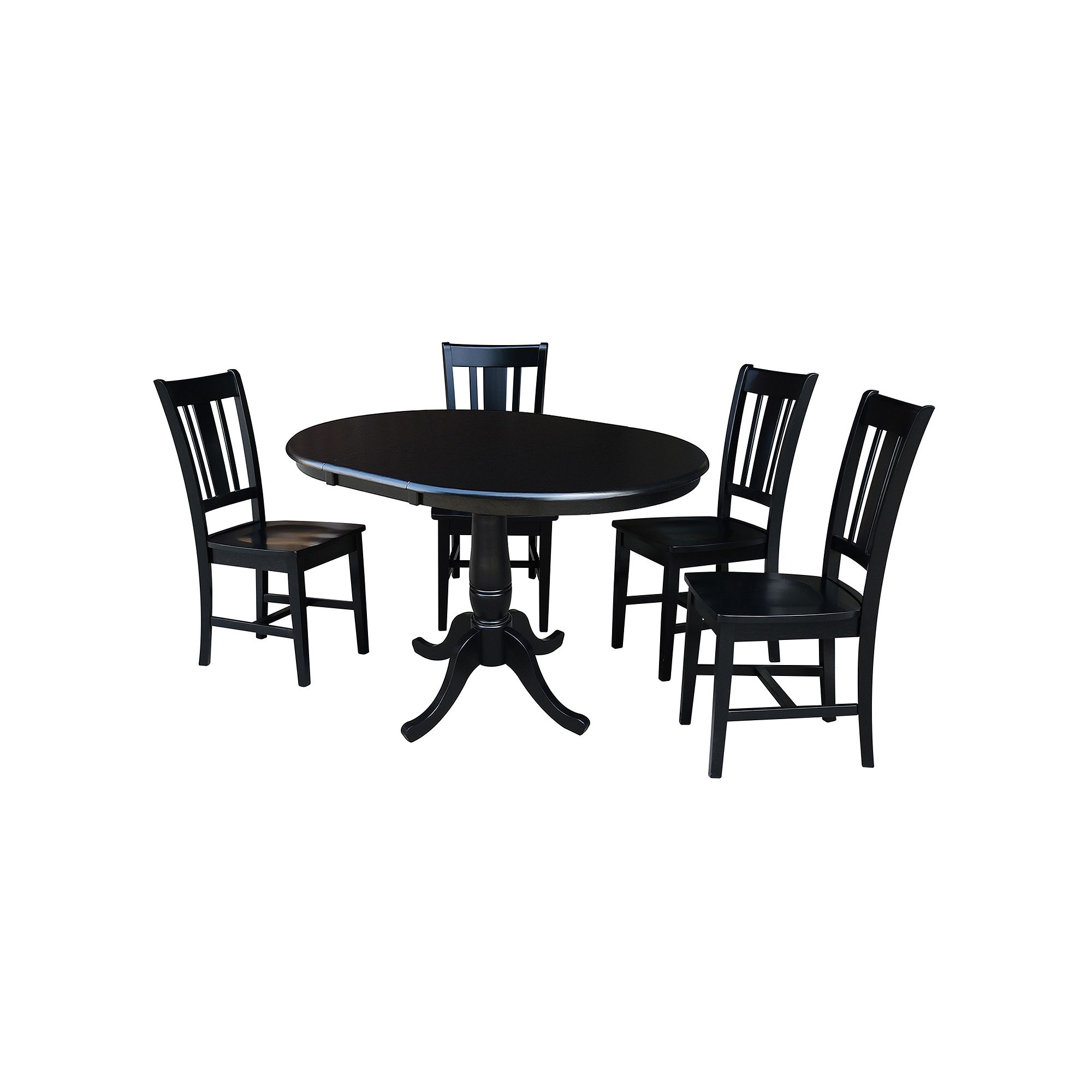 International Concepts Round Extension Dining Table & San Remo Chair 5-piec