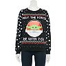Juniors' Star Wars The Child aka Baby Yoda May The Force Be With You Holiday Graphic Sweatshirt
