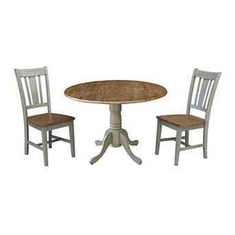 International Concepts Dual Drop Leaf Table with San Remo Side Chairs 3 pc Dining Set