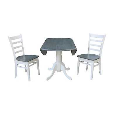 International Concepts Dual Drop Leaf Table with Emily Side Chairs 3-pc. Dining Set