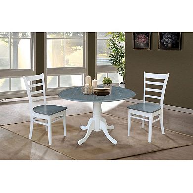 International Concepts Dual Drop Leaf Table with Emily Side Chairs 3-pc. Dining Set