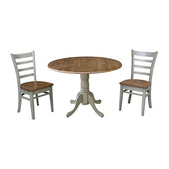 International Concepts Dual Drop Leaf Table with Emily Side Chairs 3 pc Dining Set