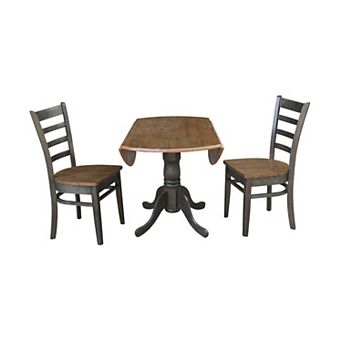 International Concepts Dual Drop Leaf Table with Emily Side Chairs 3 pc Dining Set