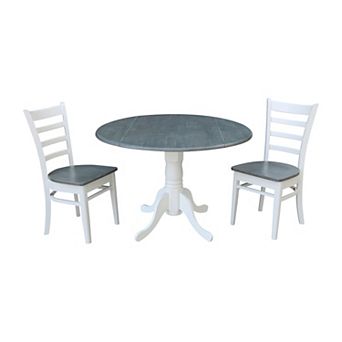 International Concepts Dual Drop Leaf Table with Emily Side Chairs 3 pc Dining Set