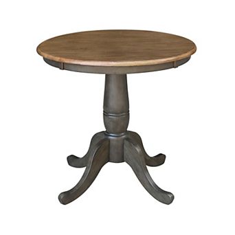 International Concepts Round Top Pedestal Table with Emily Chairs 3 pc Dining Set