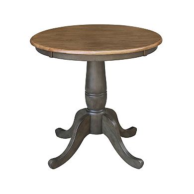 International Concepts Round Top Pedestal Table with X-Back Chairs 3-pc. Dining Set