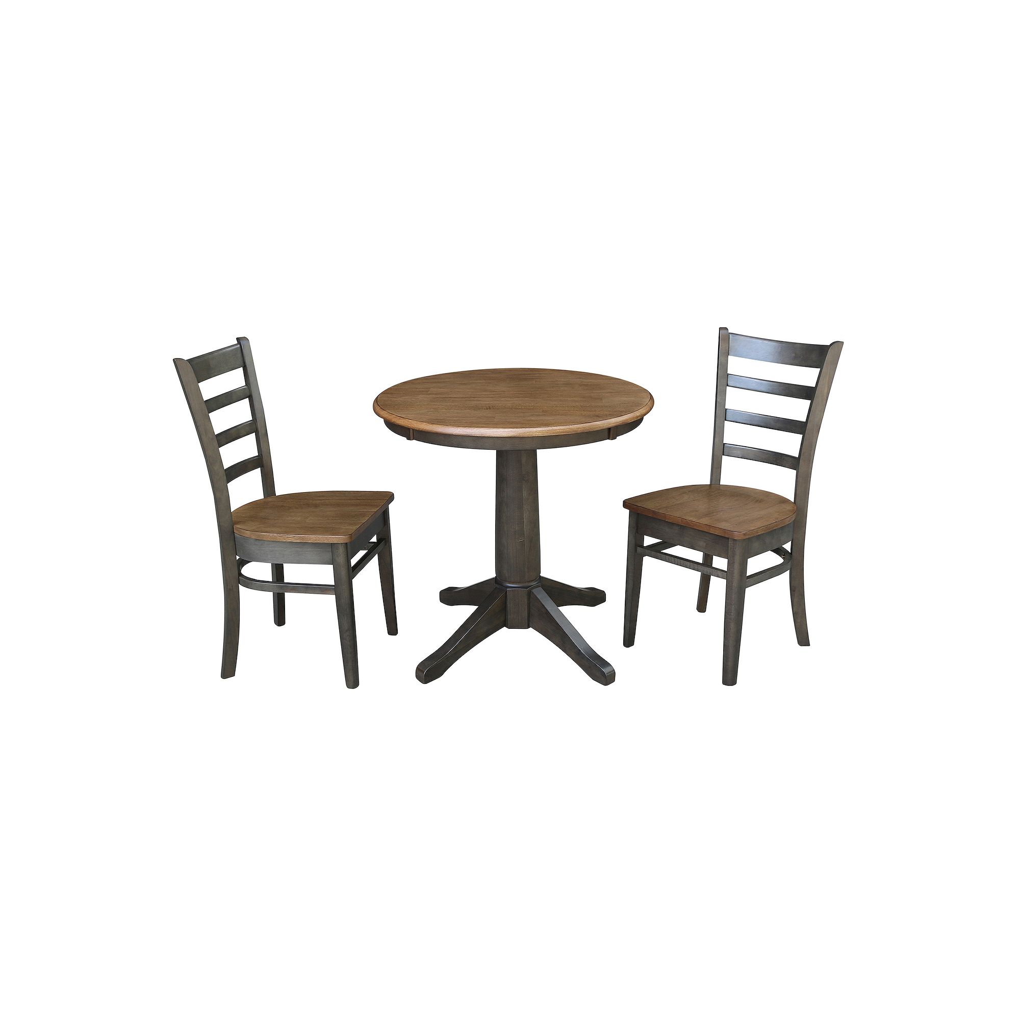 International Concepts Round Top Pedestal Table with Emily Chairs 3-pc. Din