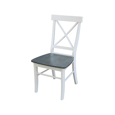 International Concepts Round Top Pedestal Table with X-Back Chairs 3-pc. Dining Set
