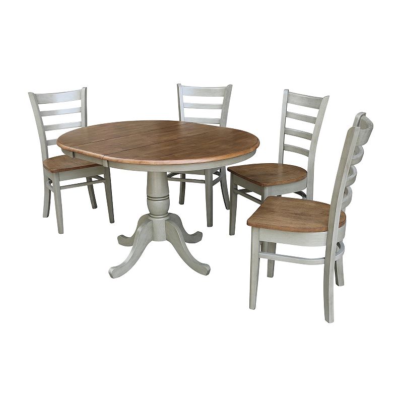 International Concepts Round Extension Dining Table & Chairs 5-pc. Dining S