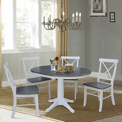 International Concepts Round Extension Dining Table & Chairs 5-pc. Dining Set