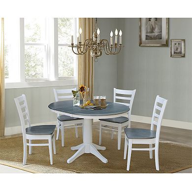 International Concepts Round Extension Dining Table & Chairs 5-pc. Dining Set