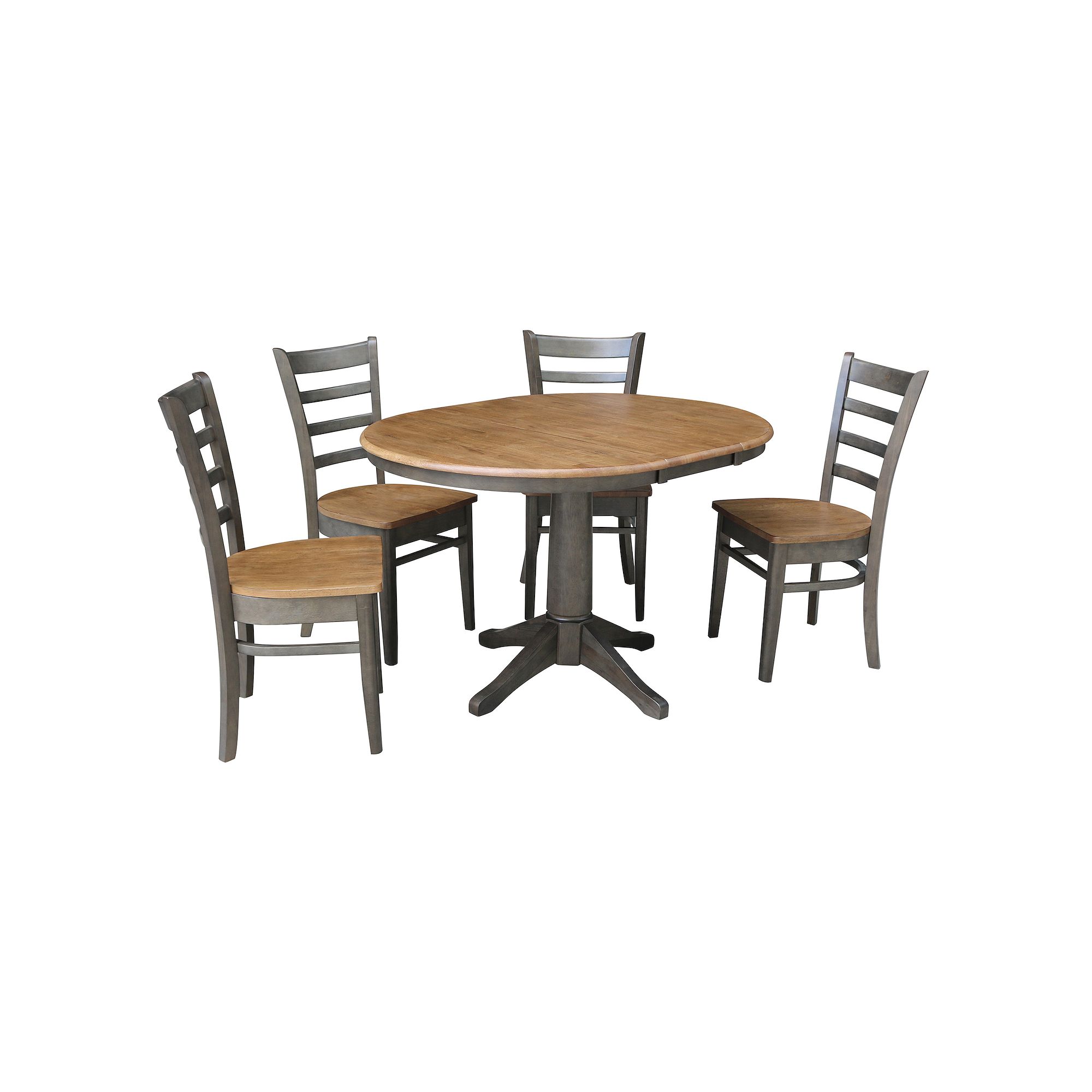 International Concepts 30-in. Round Extension Dining Table & Ladder Back Ch