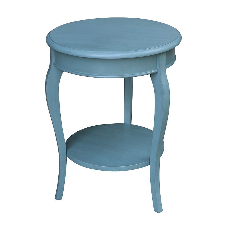 International Concepts Cambria Round End Table, Antique Blue Blue