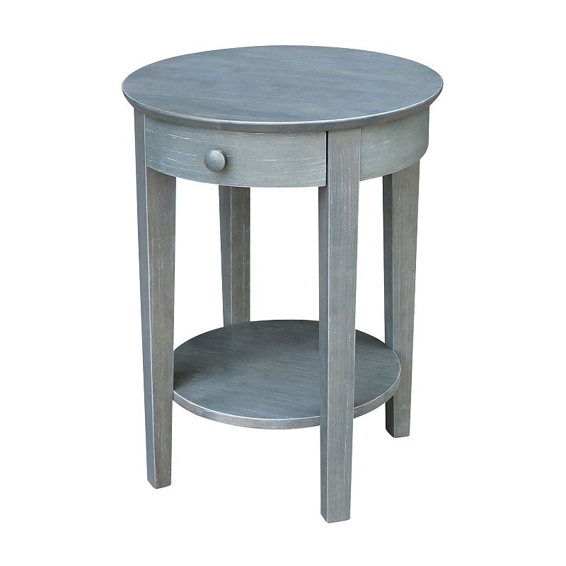 International Concepts Phillips Accent Table with Drawer, Antique Grey Gray