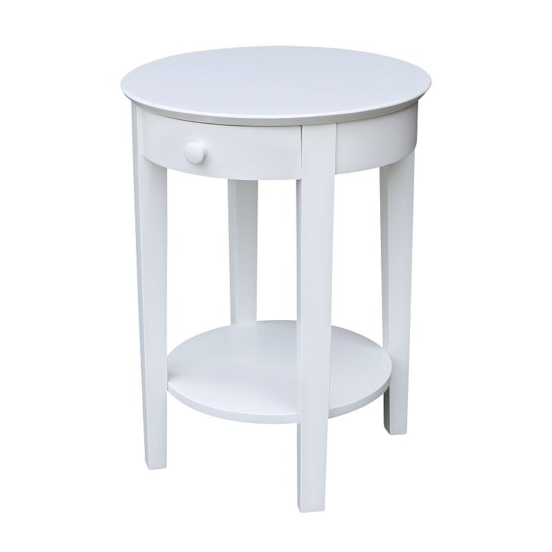 International Concepts Phillips Accent Table with Drawer, White