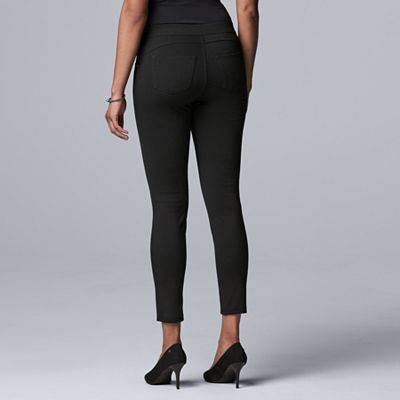 women's white holiday dress Butt Lift Black Mid Rise Dressy Ankle Pants w Belted main image 0