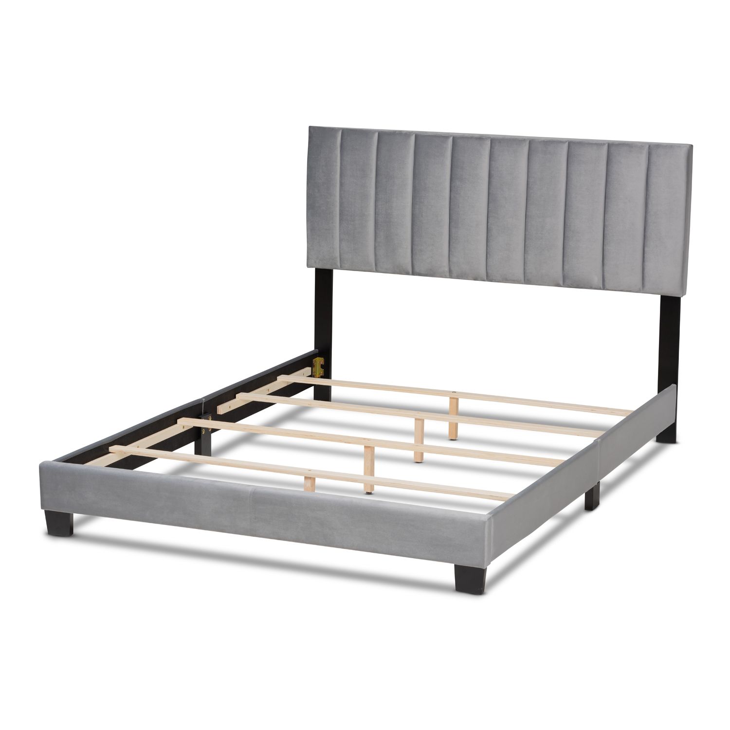 Baxton Studio Clare Bed   4485282 Gray Black