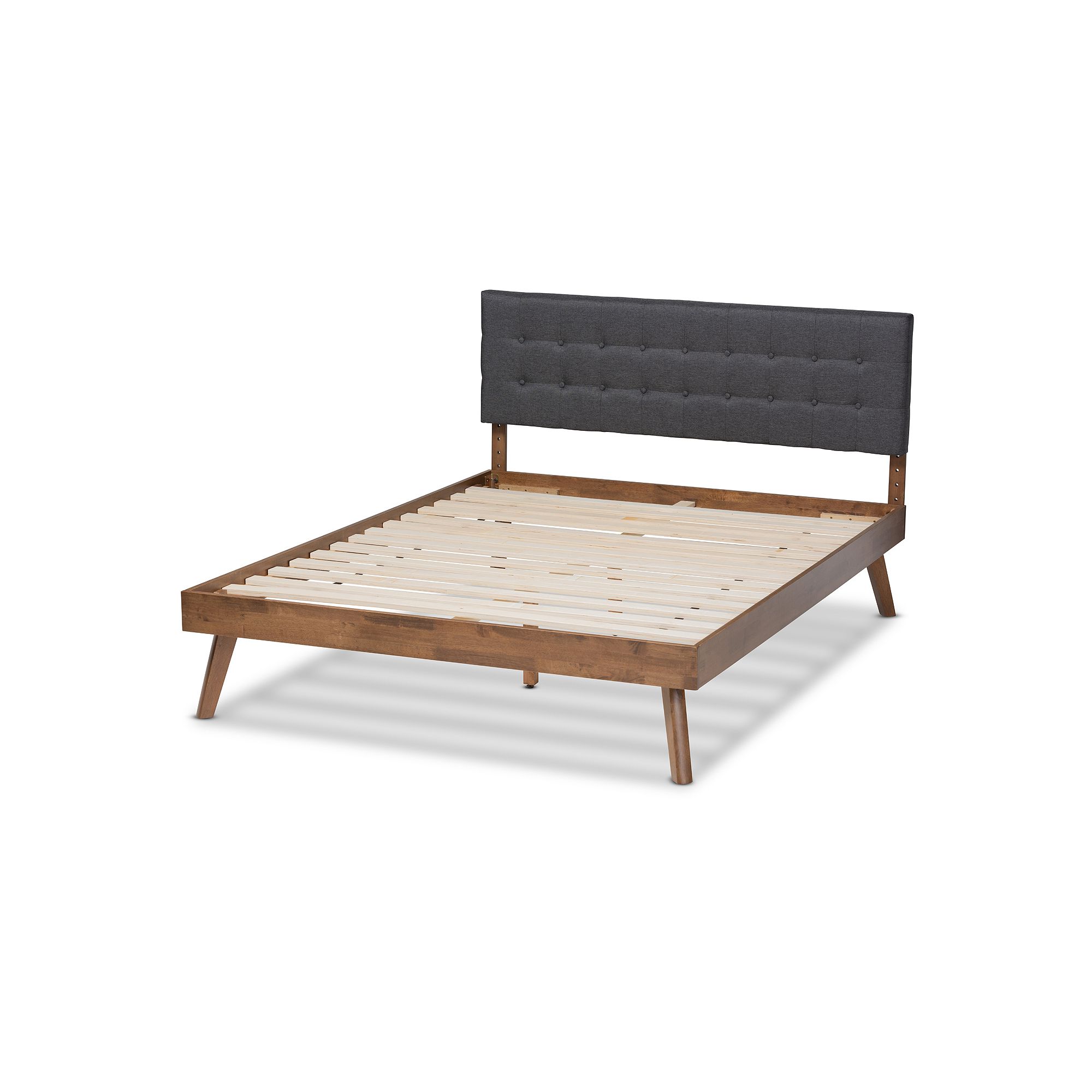 Baxton Studio Devan Bed, Dark Gray Brown