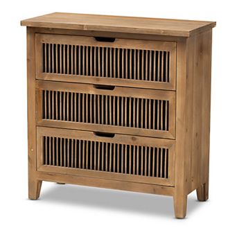 Baxton Studio Clement 3-Drawer Storage Cabinet