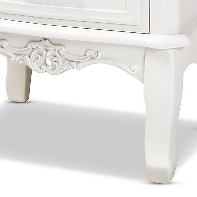 Baxton Studio Gabrielle 3-Drawer Nightstand Table